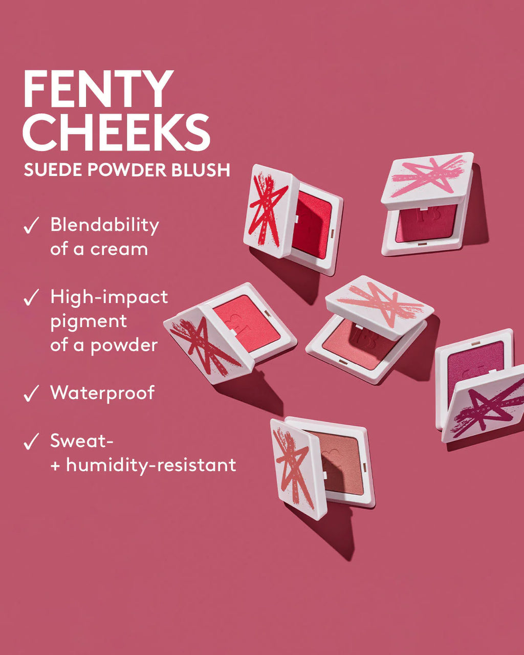 FENTY BEAUTY Fenty Cheeks Suede Powder Blush- COLOR:  LOLLY POPPY