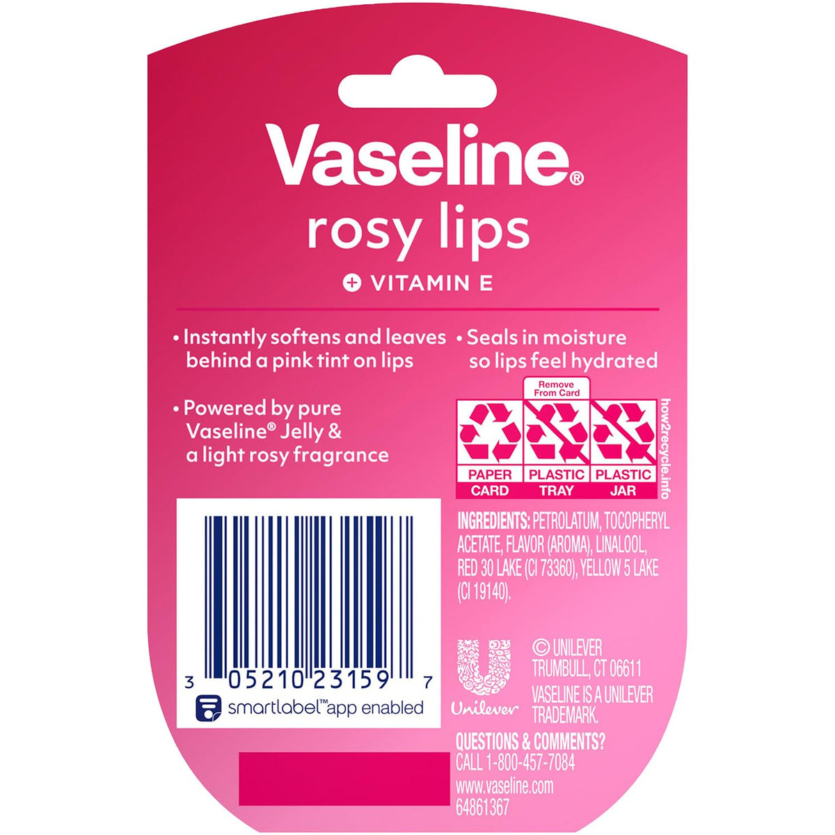 Vaseline/Lip Therapy Rosy mini bálsamo labial.