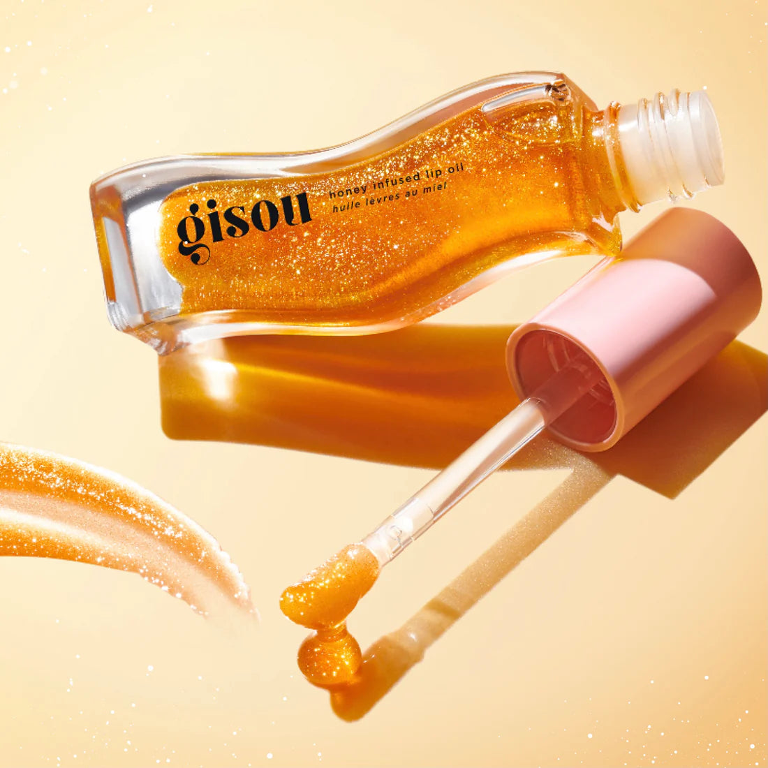 GISOU Aceite labial hidratante con infusión de miel  - 0,27 oz / 8 ml - COLOR: HONEY GOLD