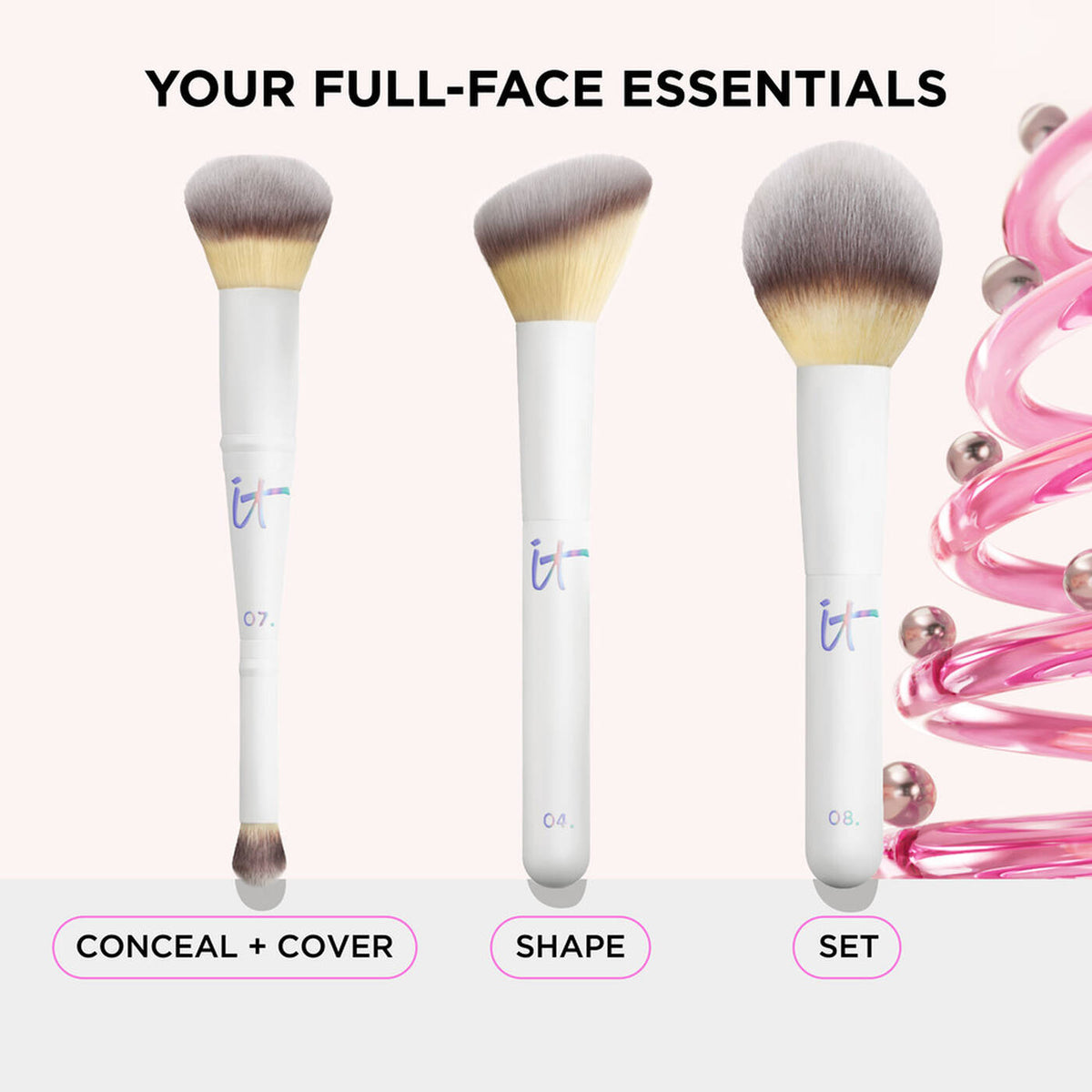 BROCHAS it Cosmetics  SET UNWRAP YOUR CREATIVITY MAKEUP BRUSH SET + MAKEUP CASE