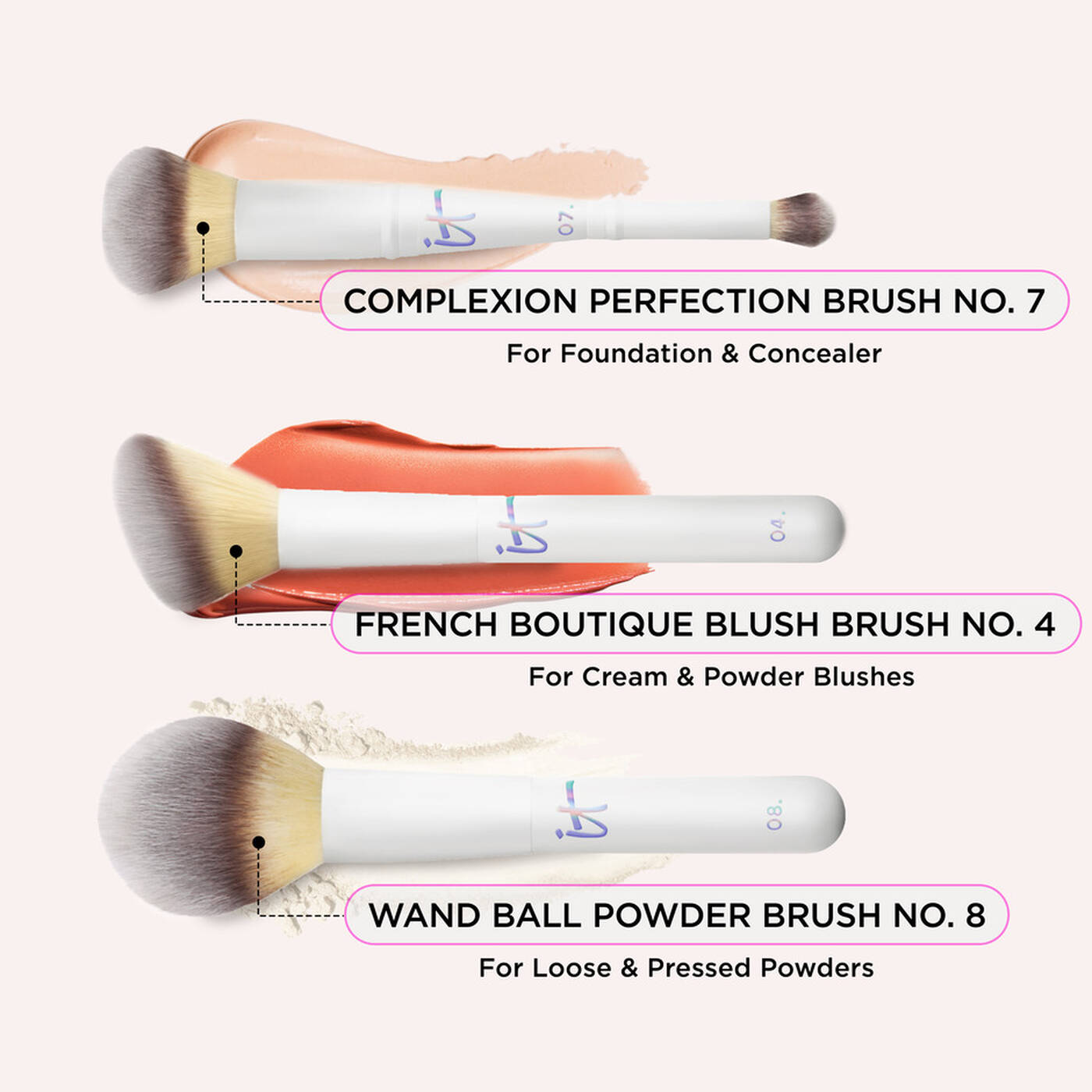 BROCHAS it Cosmetics  SET UNWRAP YOUR CREATIVITY MAKEUP BRUSH SET + MAKEUP CASE