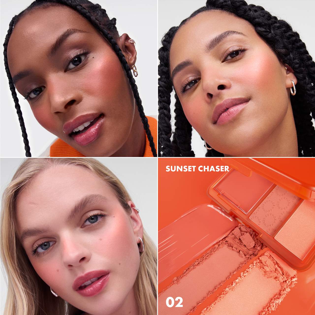 SEPHORA COLLECTION  Blush Blush Blush. RUBOR EN CREMAA Y EN POLVO- COLOR: 02 Sunset Chaser